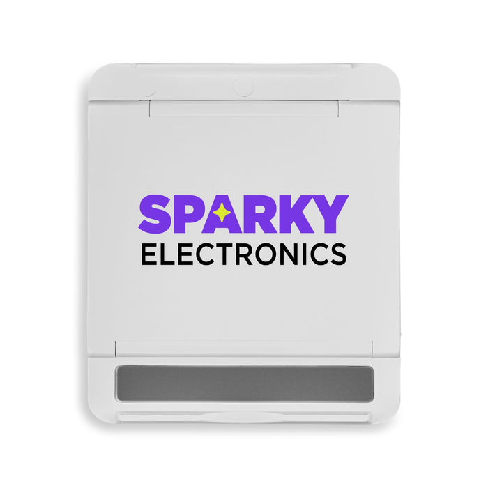 Tech Pack Connect - A white tech pack with a grey bottom section, featuring a logo in purple and black text.