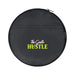 The Hustle Pack - A round black bag with a zip closure, featuring a colourful logo that includes the words "The Gentle Hustle."