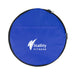 The Game Day Pack - A round blue bag featuring a logo, with a zippered closure for storage or transport.