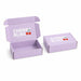 Custom Box with Locking Lid 290 x 175 x 60mm - A purple custom box with a locking lid, featuring an inner box and a logo.