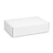 Custom Box with Locking Lid 300 x 210 x 70mm - A white custom box with a locking lid, measuring 300 x 210 x 70mm. The box features a simple design and branding.