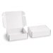 Custom Box with Locking Lid 360 x 305 x 105mm - A white custom box with a locking lid, featuring an open and closed version.