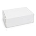 Custom Box with Locking Lid 410 x 255 x 150mm - A white box with a locking lid, measuring 410 x 255 x 150mm, featuring a simple design and a logo.