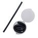 Silicone Straw in Case - A black silicone straw and a transparent case containing coiled silicone straws.
