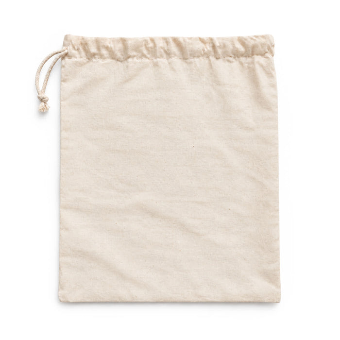 Anywhere Resistance Fitness Set - A cream-coloured drawstring pouch made of fabric, featuring a simple design without any text or branding.