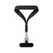 Wrist Tactile Phone Holder Keytag - A black wrist strap with tactile surface and a keytag attachment for holding a phone.