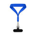 Wrist Tactile Phone Holder Keytag - A blue wrist strap with a tactile texture and a keyring attachment. It features a simple design and a clip.