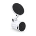 Tutor Maglock Phone Holder - A white phone holder with two round black magnetic pads, featuring an adjustable arm for flexibility.