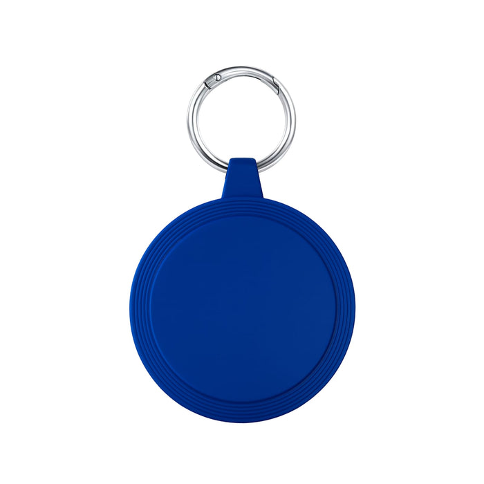 The Ultimate Welcome - Tea Edition - A blue circular keychain with a textured surface and a metal keyring attachment.