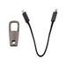 ClipIt Carabiner Cable - A brown carabiner and a black charging cable with USB-C connectors on both ends.