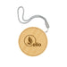Reveal Circle Wireless Charger Set - A round, bamboo wireless charger with a grey strap and a logo. The design features a natural wood finish.