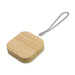 Reveal Square Wireless Charger Set - A square wireless charger set in a natural bamboo finish with a looped attachment for easy carrying.