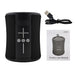 Delta 8W Speaker - A black portable speaker with control buttons, a USB cable, and a user manual. The speaker has a textured surface.