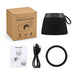Empire Maglock Ph Stand Speaker - A wireless speaker in black with a textured exterior, accompanied by a box, manual, USB cable, and a magnetic ring.