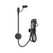 Aura by Nomis Cable - A black charging cable with a round connector and a clip for organisation. It has a sleek, modern design.