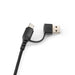 Aura by Nomis Cable - A black USB cable featuring a USB-A connector and a USB-C connector, designed for charging and data transfer.