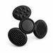 Tactile Fidget Spinner - A tactile fidget spinner in black with various textured surfaces, including bumpy and ribbed sections.