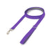 Printed Dog Lead - A purple dog lead with a silver clip and a contrasting inner lining. It features a simple design and includes a logo.