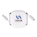 Reel 100W Cable - A compact white retractable charging cable with two connectors and a branded logo on the surface.