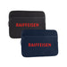 Pro Neoprene Laptop Sleeve 14 inch - A neoprene laptop sleeve in black and navy blue, featuring a logo on the front.