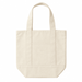 Mini Canvas Tote - A mini canvas tote in a cream colour with two sturdy handles and a front pocket. It features a logo.
