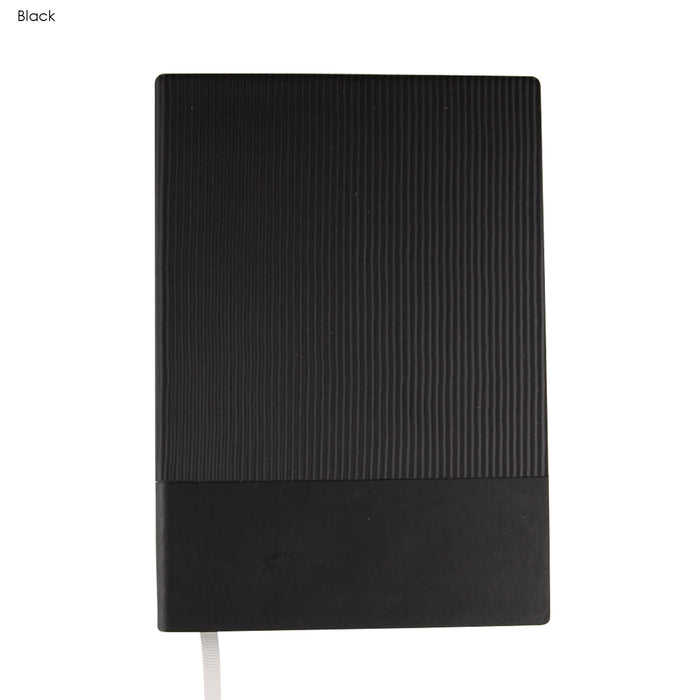 Murica Notebook B5 - A black A5 notebook with a textured cover and a smooth bottom section. Contains a logo on the front.