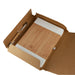 Cardboard Notebook Gift Box - A cardboard gift box containing a bamboo notebook and a pen, all in natural tones.