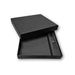 Notebook Gift Set Box - A black gift box containing a notebook and pen, lined with foam for protection.