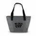 Bavarian Lunch Bag - A grey tote bag with black handles and a logo featuring the words "WORLD CUP".