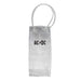 Icy Bags - Medium - A clear cooler bag with transparent material and a logo. It features a simple rectangular shape and transparent handles.