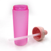 The Bondi 700ml Drinking Bottle - A drink bottle in translucent pink with a pink lid and a clear straw. It features a logo on the lid.