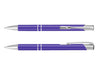 Argento Lacquer Pen - A purple lacquer pen with silver accents, featuring a polished metal clip and decorative bands.