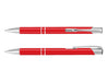 Argento Lacquer Pen - A red lacquer pen with silver accents and a clip, displayed from two angles.