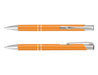 Argento Lacquer Pen - An orange lacquer pen with silver accents, featuring a smooth finish and a clip for easy attachment.