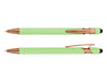 Colombo Rose Gold Stylus Pen - A green stylus pen with rose gold accents, featuring a sleek design and a logo.