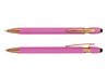 Colombo Rose Gold Stylus Pen - A pink stylus pen with rose gold accents, featuring a sleek design and a rubber tip for touchscreens.