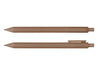 Virgo Ball Point Pen - A brown ballpoint pen with a sleek design and a clip, featuring a brand logo.