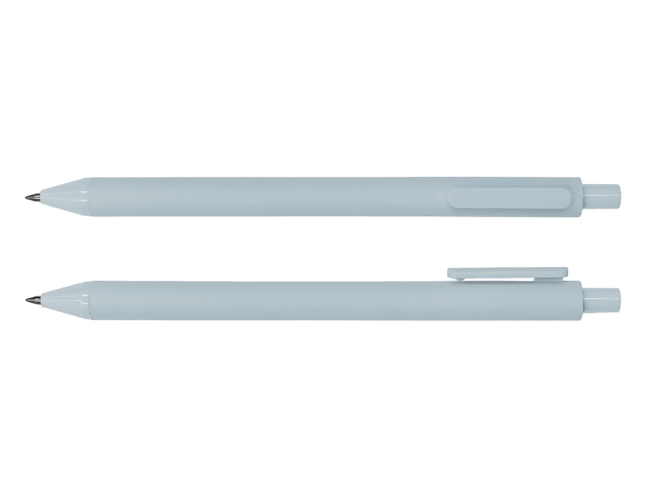 Virgo Ball Point Pen - A set of grey ballpoint pens with clip and retractable design, featuring a simple and minimalist style.