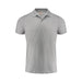 Men's Smash Polo - A light grey polo shirt with a collar and short sleeves. The shirt features a branding logo.