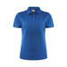 Women's Smash Polo - A blue women's polo shirt with a collar and three-button placket. It features a logo on the front.