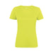 Women's Run Active Tee - A bright yellow women's active tee with short sleeves and a fitted design. It features a logo on the front.