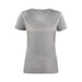 Women's Run Active Tee - A women's active tee in grey, featuring short sleeves and a round neckline, with a logo on the front.