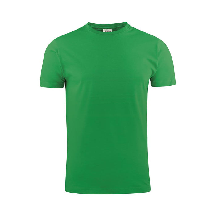 Men's Printer 160 Tee - A green men's t-shirt with a crew neck and short sleeves, featuring a logo.