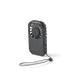 Mini Pocket Fan - A mini pocket fan in black with a textured design and a detachable strap for easy carrying.