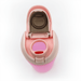 The Bondi 700ml Drinking Bottle - A drink bottle in pink and beige with a flip-top lid and integrated straw. It has a logo on the side.