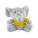 Elephant Plush - A grey plush elephant wearing a yellow T-shirt, with large ears and a friendly expression.