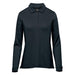 Women's Nevada L/S Micro Pique Polo - A black long-sleeve polo shirt featuring a collar and buttons, with a logo on the chest.