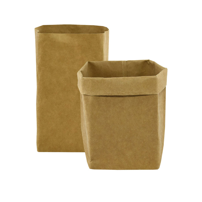Sewo Kraft Paper Storage Bag – Large - A large kraft paper storage bag in a brown colour, featuring a simple design with a foldable top.
