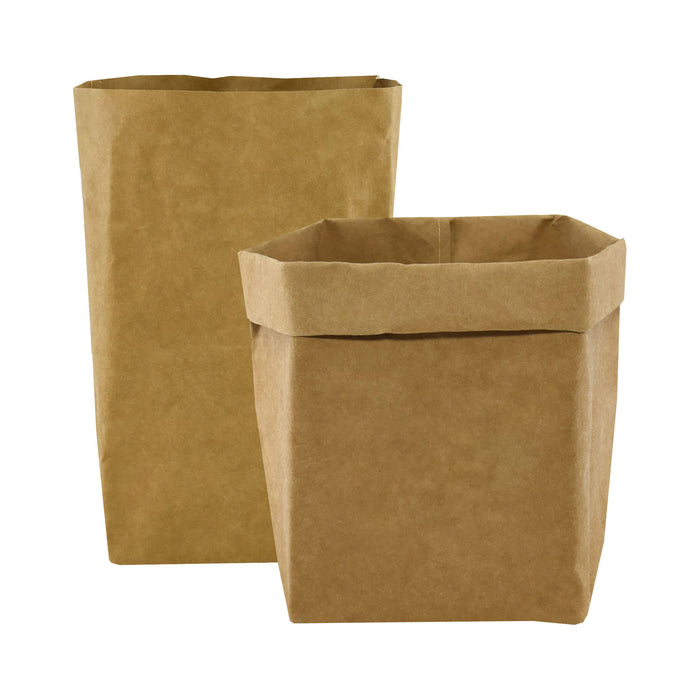 Sewo Kraft Paper Storage Bag – Extra Large - A pair of extra large kraft paper storage bags in a light brown colour, featuring a fold-over top.