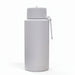 The Sofia 1L Bottle - A drink bottle in smooth white with a secure cap and loop for carrying. It features a logo.